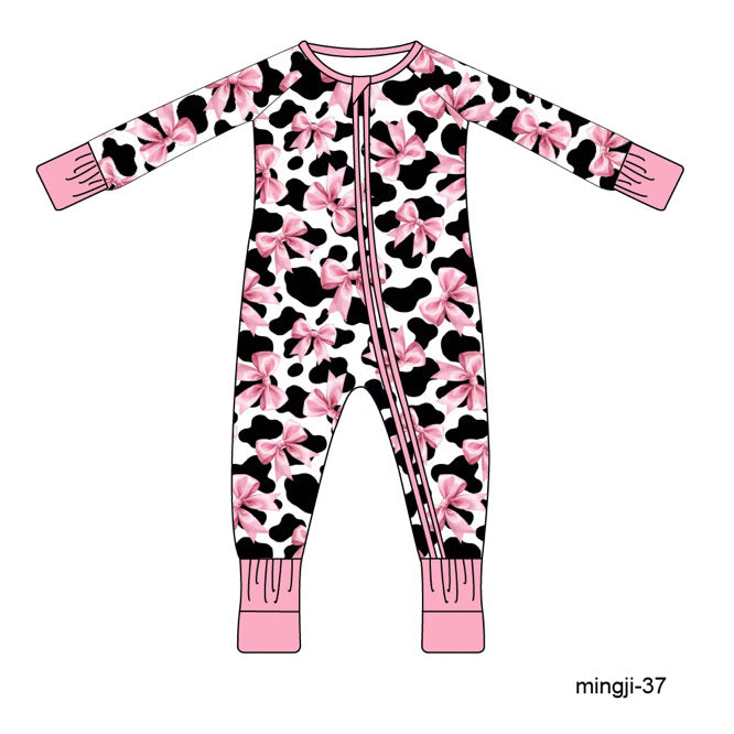 Cow Print Bow Zippy