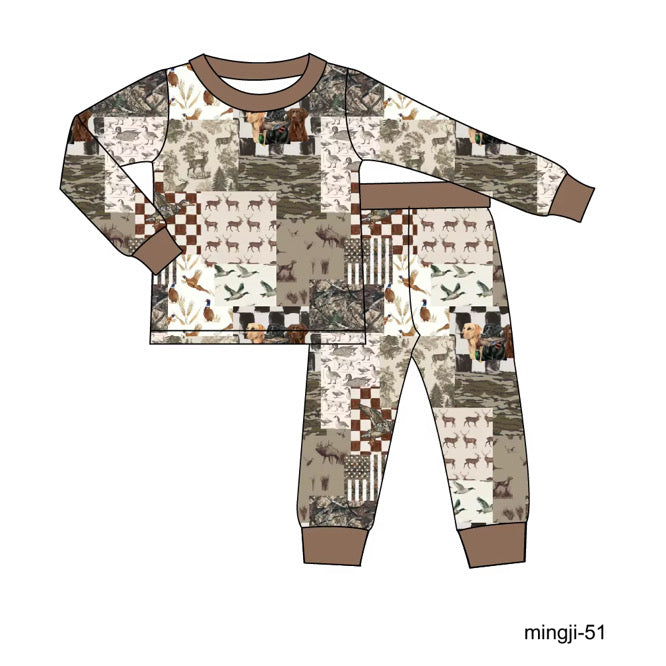 Hunting Patchwork Long Sleeve Set